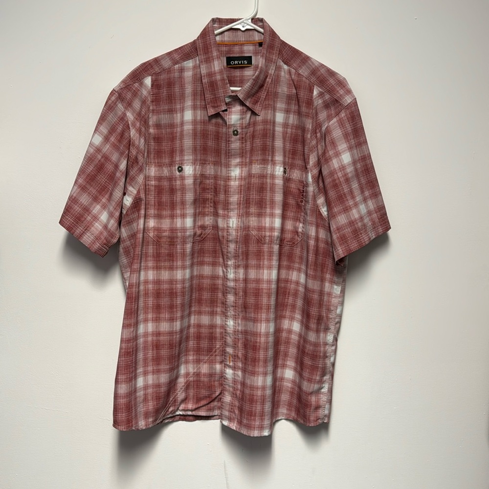 Orvis XL red and white dress button down.